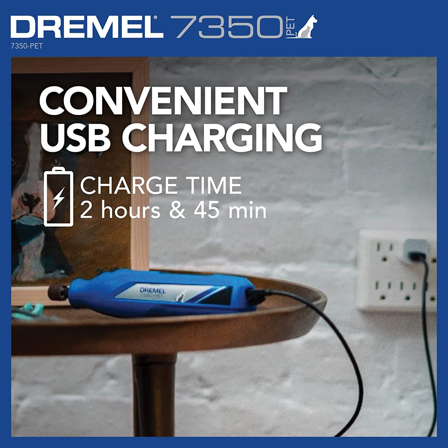 Pet Grooming Kit: Dremel 7350-PET 4V Nail Grinder for Dogs and Cats - Easy-to-Use and Safe Nail Trimmer for Pets of All Sizes