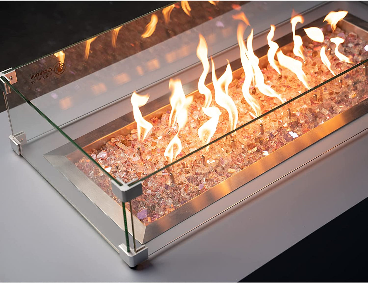 10-Pound Rose Gold Reflective Tempered Fire Glass - 1/2 inch for Fireplace Fire Pit