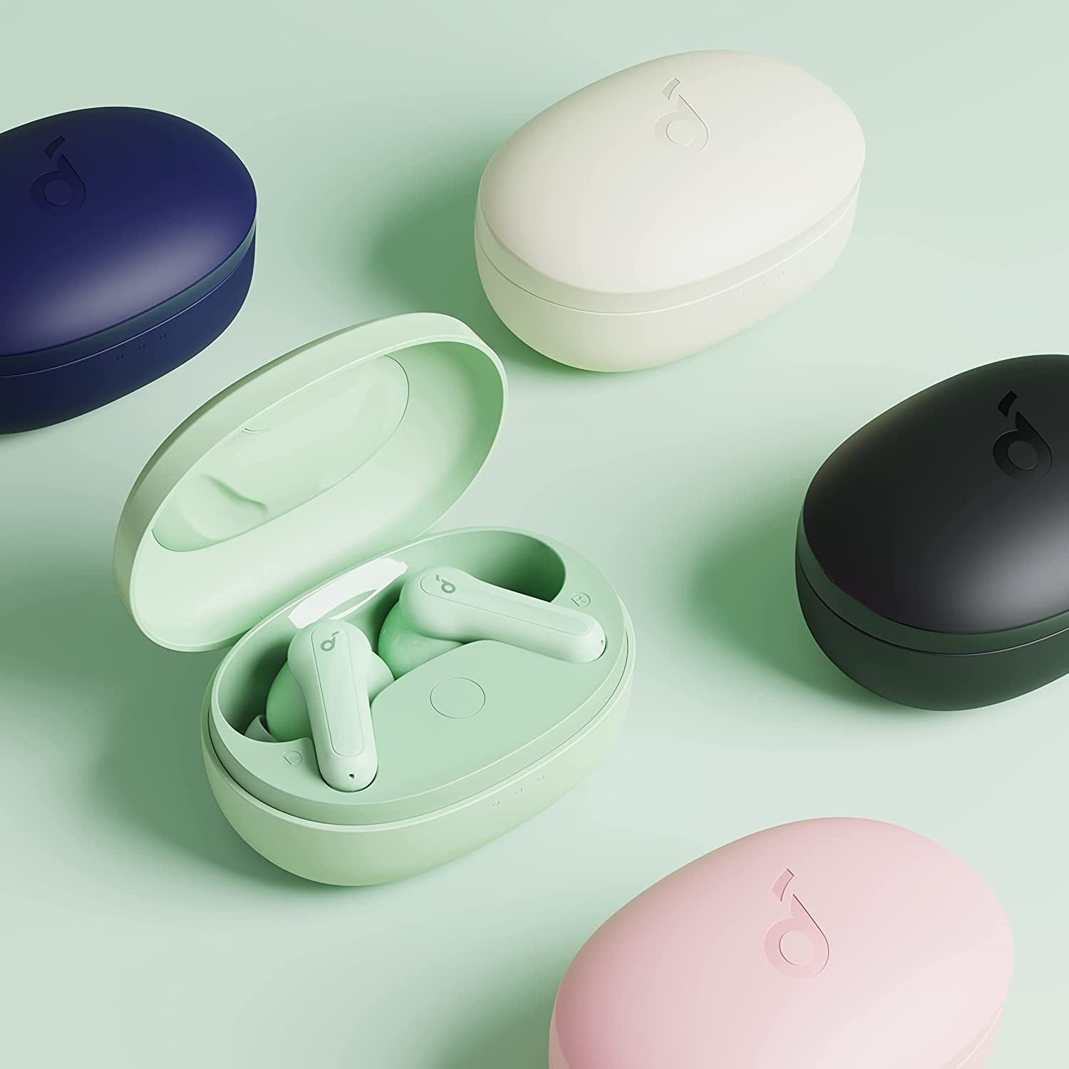 P2 Mini True Wireless Earbuds - 10mm Drivers for Big Bass, Custom EQ, Bluetooth 5.2, 32 Hours of Playtime, Fast USB-C Charging, Compact Size for Commute and Work Mint Green