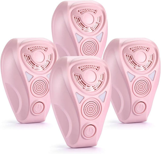 Indoor Pest Repeller: Effective Repellent for Mosquitoes, Mice, Ants, Roaches, Spiders, Flies, Bugs, Lizards - Non-Toxic, Eco-Friendly, Safe for Humans and Pets - 4 Pack (Pink)