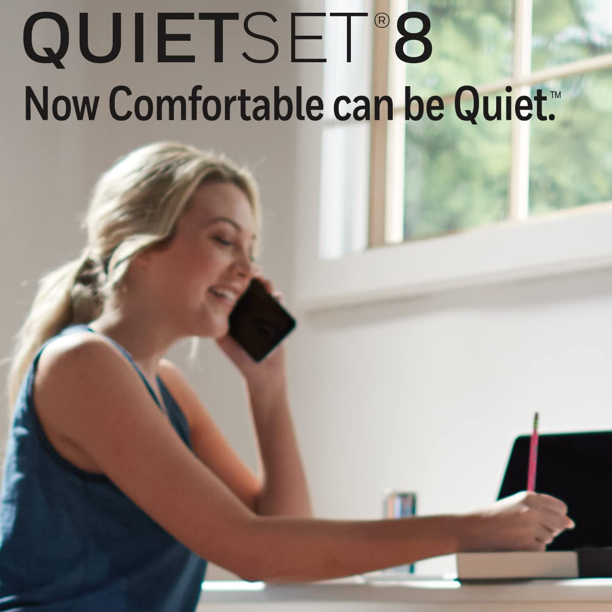  QuietSet® 8 Whole Room 40” Tall Tower Fan - Ideal for Home, Bedroom, or Office - 75° Oscillation - Remote Control - 8 Speeds - Slim Profile - Auto Shut-Off - Portable - Easy-to-Use Controls - Black