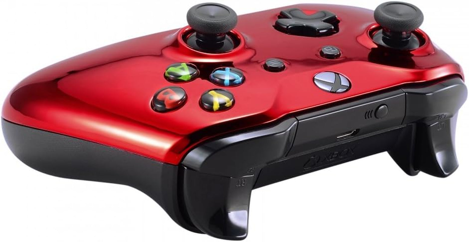 Red Chrome Front Housing Shell Faceplate for Xbox One S & Xbox One X Controller.