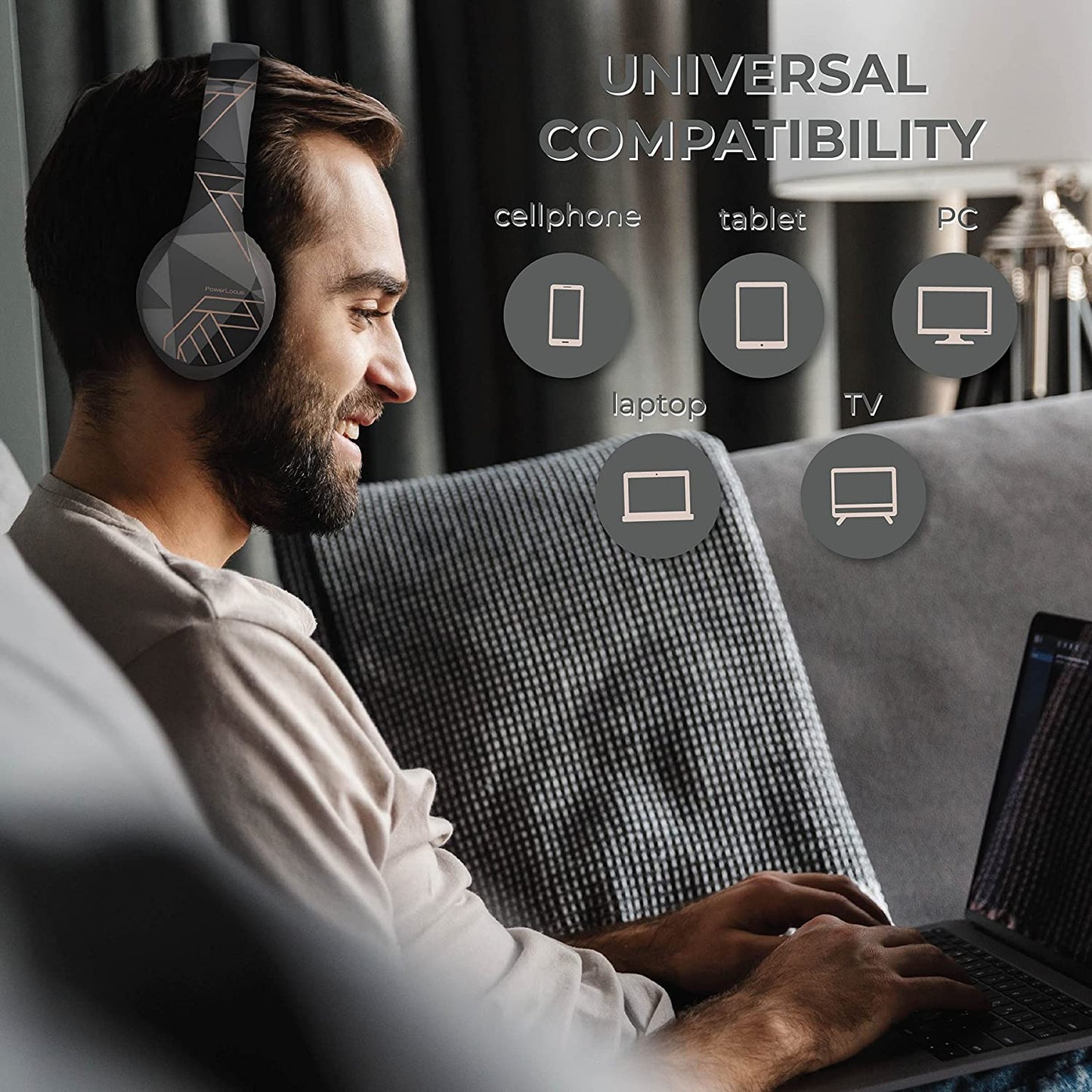 Bluetooth Headphones over Ear: Wireless Headphones with Microphone, Foldable Design, Soft Memory Foam Earmuffs & Lightweight, Micro SD/TF and FM Radio, for iPhone/Android/Tablet/PC/TV