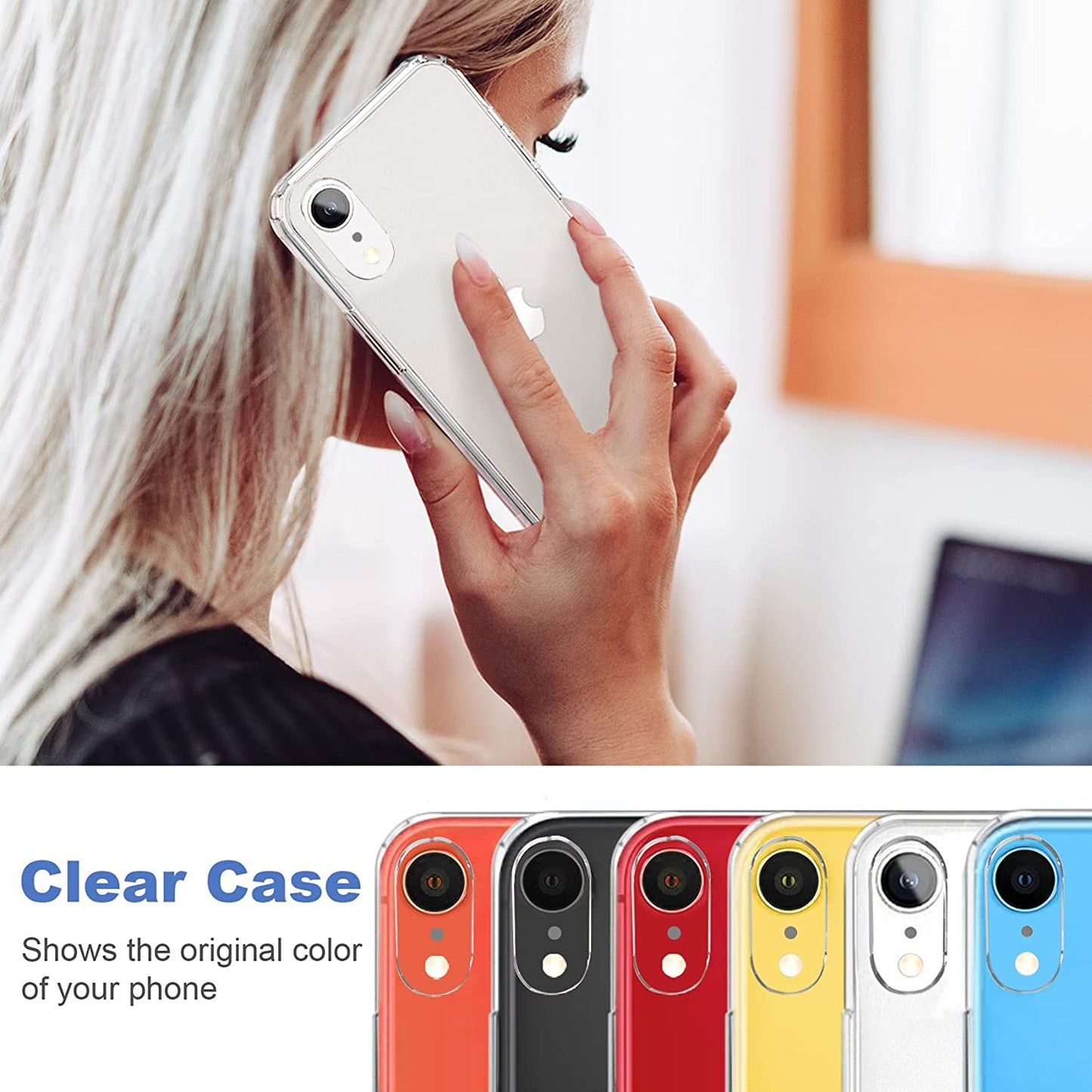 iPhone XR Case, Clear Soft Shockproof Protective Slim Thin Bumper Cover, Clear - 6.1 inch.