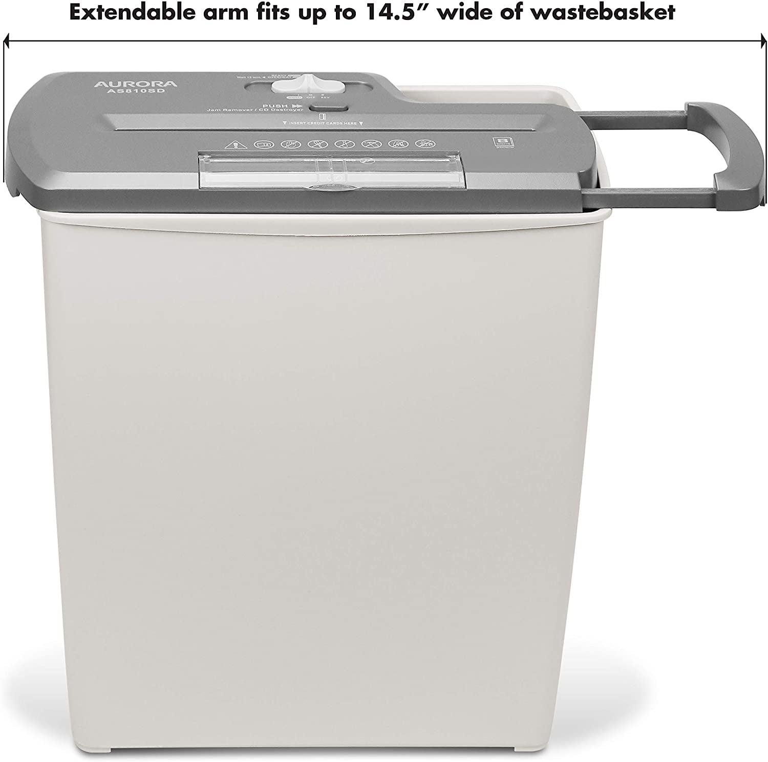 8-Sheet Strip-Cut Shredder Paper, CD and Credit Card Shredder, Shredder Basket Included