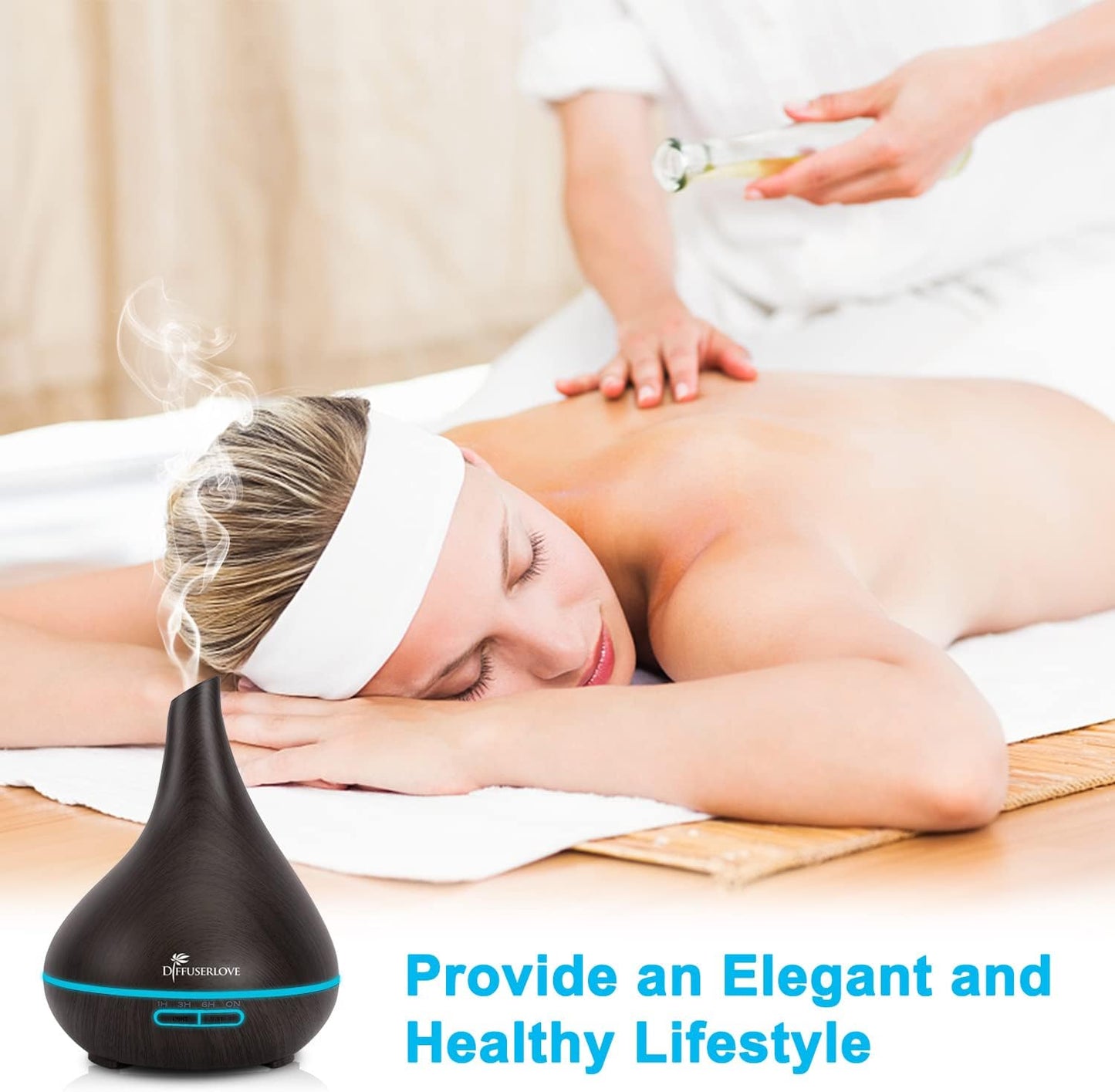 Ultrasonic Aromatherapy Essential Oil Diffuser - 500ML, Adjustable Mist Mode, 7 Color LED, 4 Timers, Waterless Auto-Off - for Office, Home, Bedroom