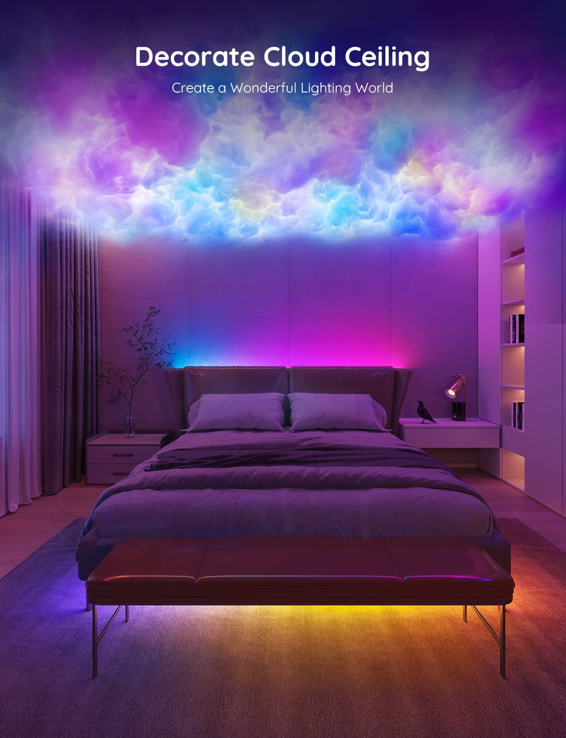 Smart RGBIC LED Strip Lights: 16.4Ft WiFi LED Strips with Alexa and Google Assistant Compatibility, App Control, Segmented DIY, Music Sync, Color Changing LED Lights for Bedroom, Party