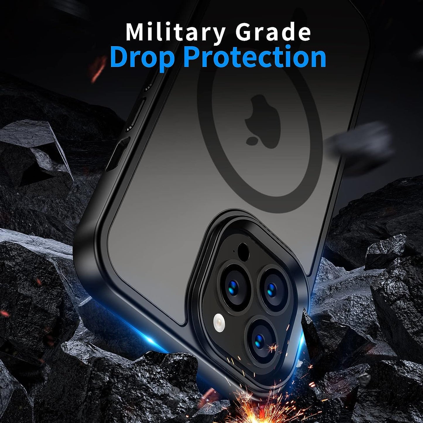 iPhone 14 Pro Max Case - Compatible with Magsafe - Military-Grade Protective Cover - Shockproof Design - Features Magnetic Apple Cases - Color: Matte Black - Specifically Designed for iPhone 14 Pro Max.