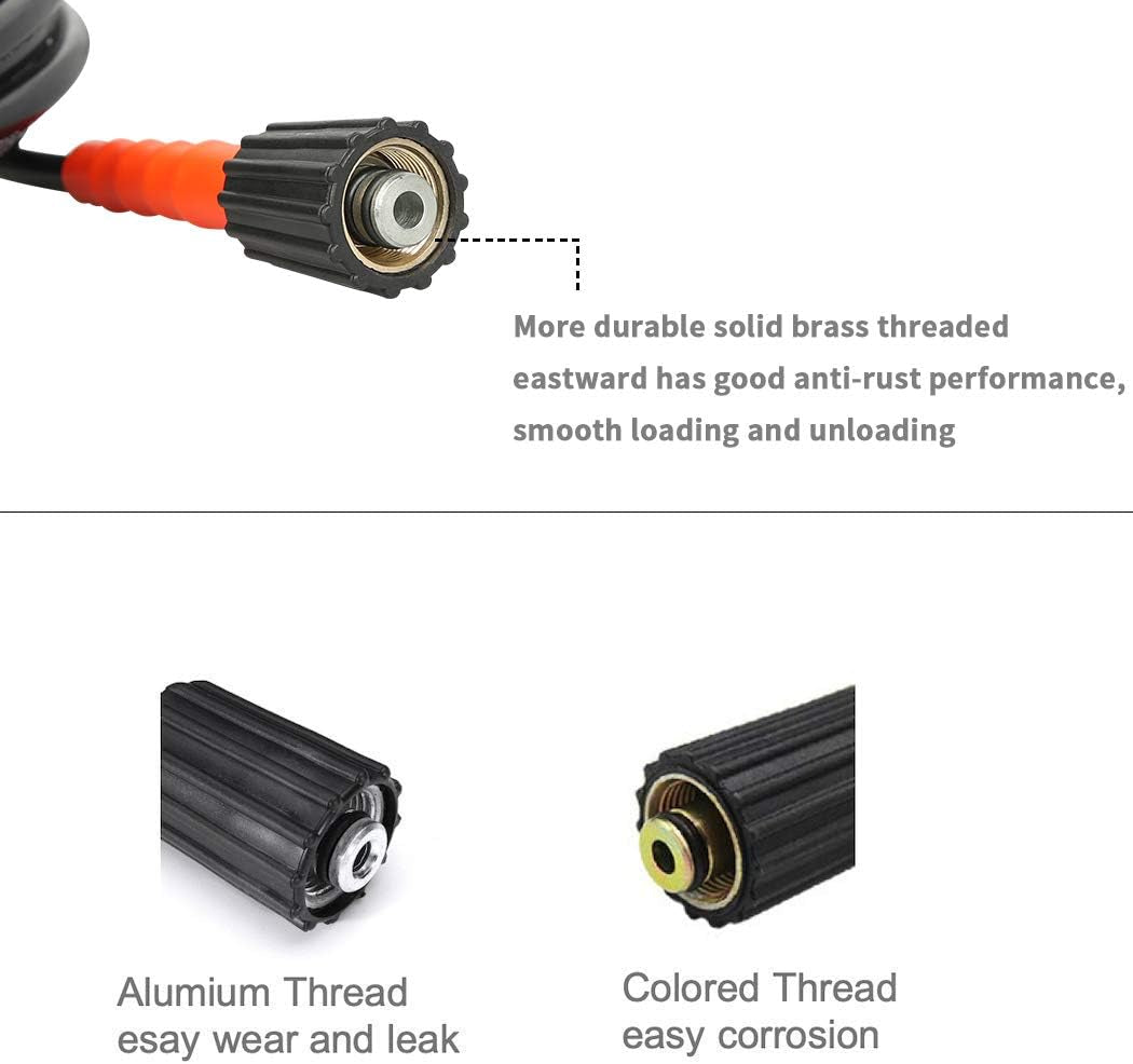 4000 PSI High Pressure Washer Gun Kit with Replacement Extension Wand, M22-14mm Fitting Gun, 1/4”×50FT Hose, 6 Spray Nozzle, 30 Degree Curved Wand...