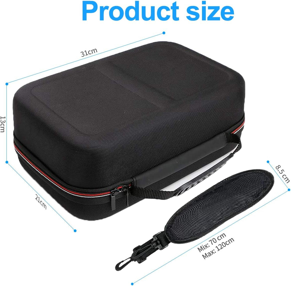 Durable Hard Shell Travel Case for Nintendo Switch Console with Joycon and Accessories - Enhanced Protection, Soft Lining, and Shoulder Strap Included