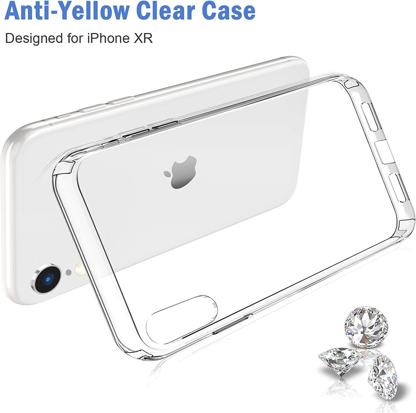 iPhone XR Case, Clear Soft Shockproof Protective Slim Thin Bumper Cover, Clear - 6.1 inch.