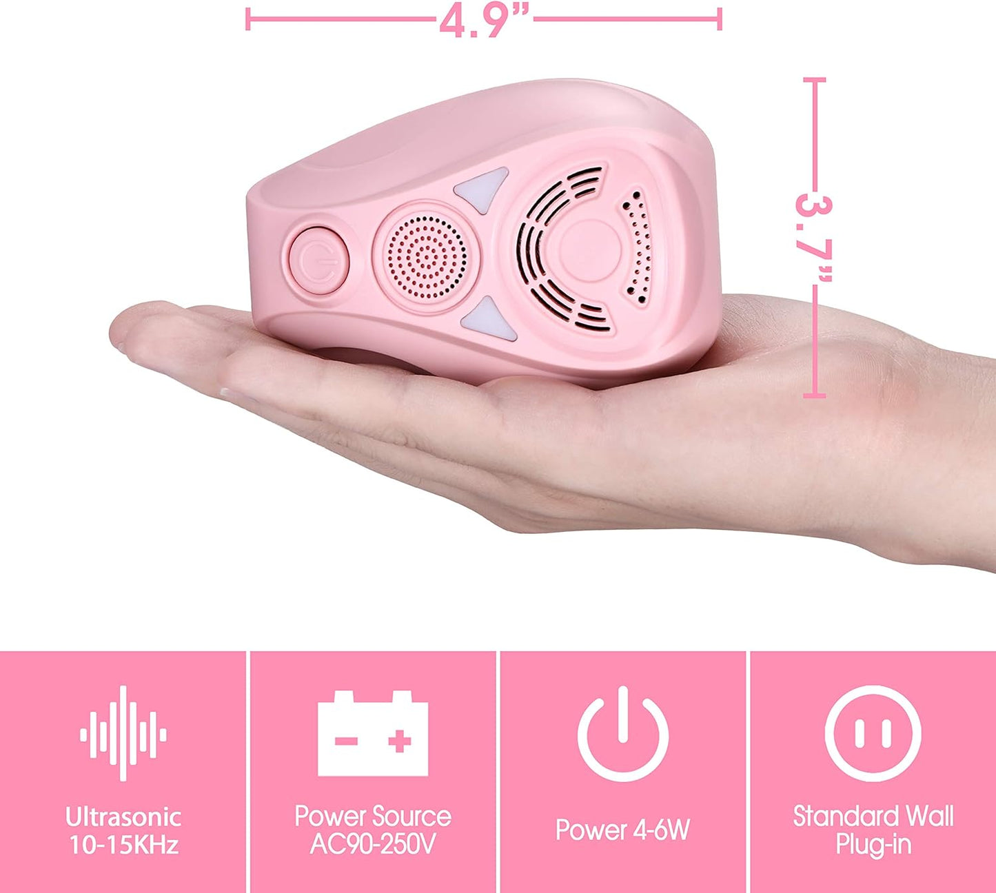 Indoor Pest Repeller: Effective Repellent for Mosquitoes, Mice, Ants, Roaches, Spiders, Flies, Bugs, Lizards - Non-Toxic, Eco-Friendly, Safe for Humans and Pets - 4 Pack (Pink)