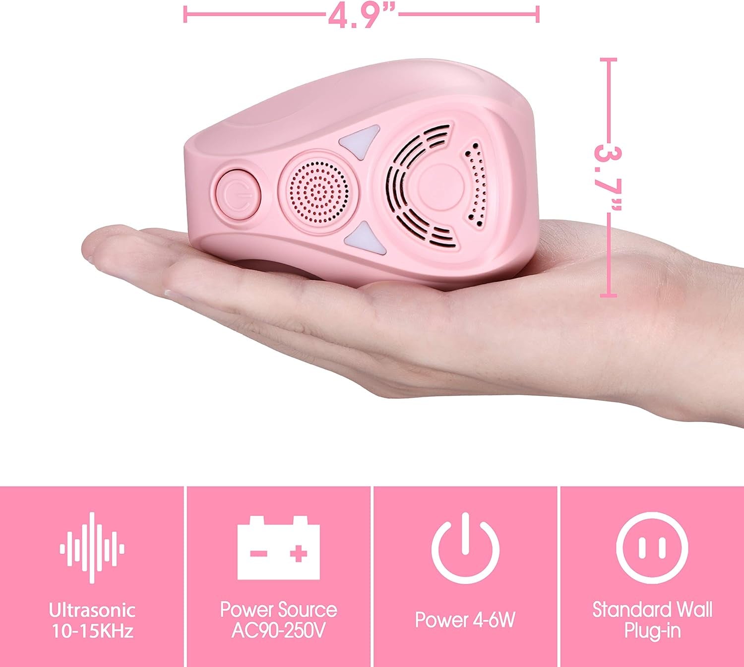 Indoor Pest Repeller: Effective Repellent for Mosquitoes, Mice, Ants, Roaches, Spiders, Flies, Bugs, Lizards - Non-Toxic, Eco-Friendly, Safe for Humans and Pets - 4 Pack (Pink)