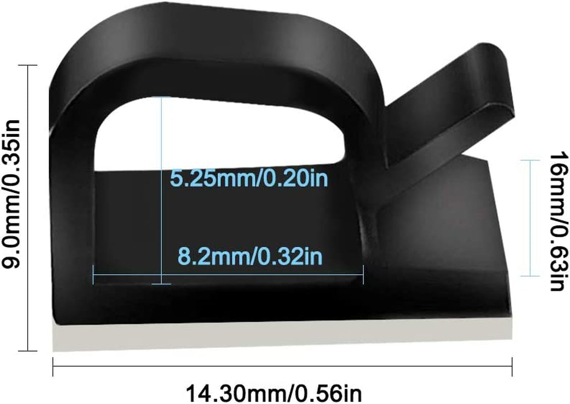 60-Piece Adhesive Cable Clips: FineGood Plastic Cable Cord Organizers for Efficient Cable Storage and Management in Home and Office - Black and White