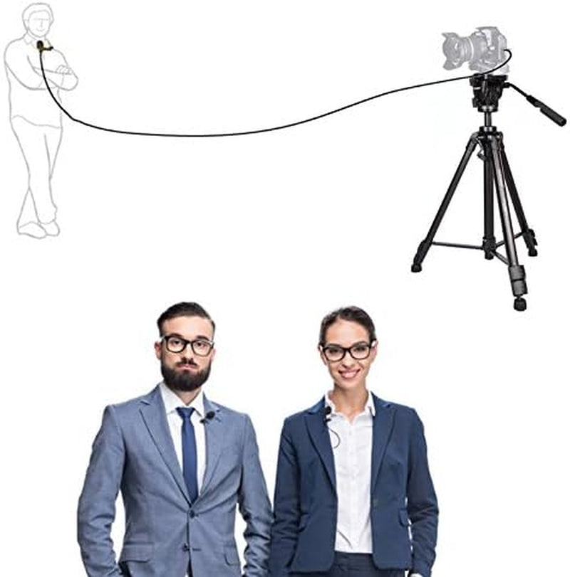 20FT Cable Lavalier Lapel Microphone with Windscreen Muff - Ideal for Phone Recording, Youtube Interviews, Video Conferences, Podcasts, Voice Dictation, iPhone DSLR Camera, Camcorders, and Audio Recording