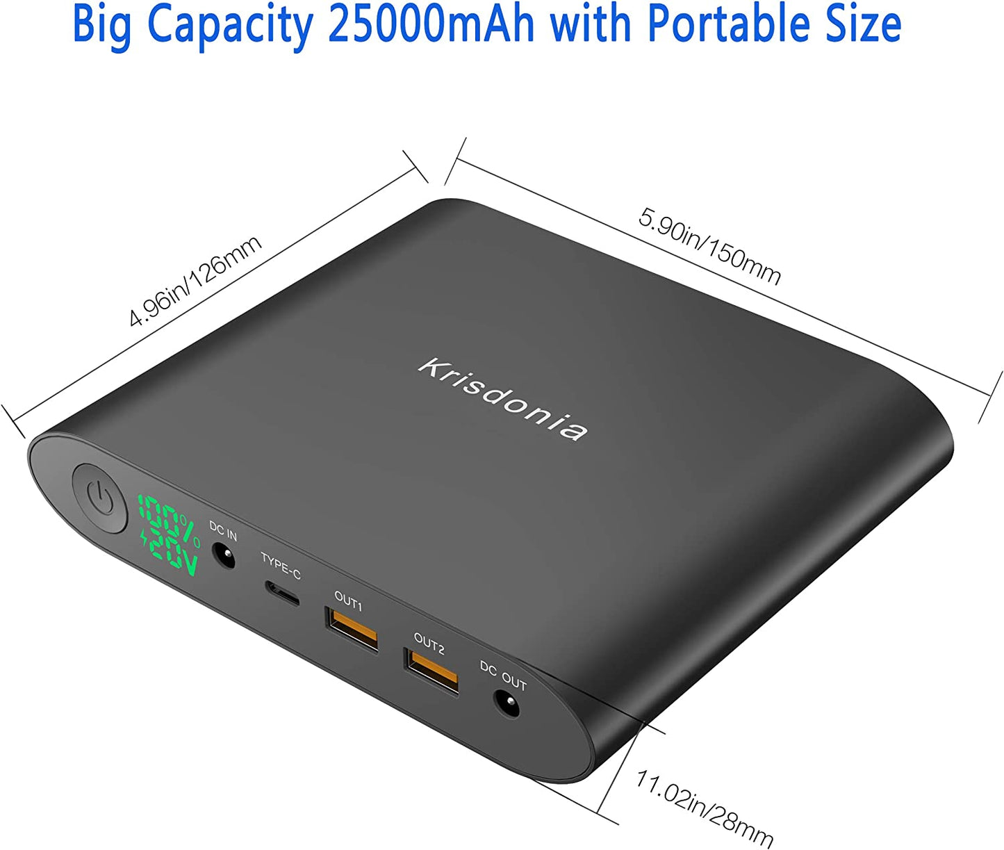 25000mAh Portable Laptop Power Bank: Reliable External Battery Pack for Laptops, Tablets, Notebooks, Smartphones, and More