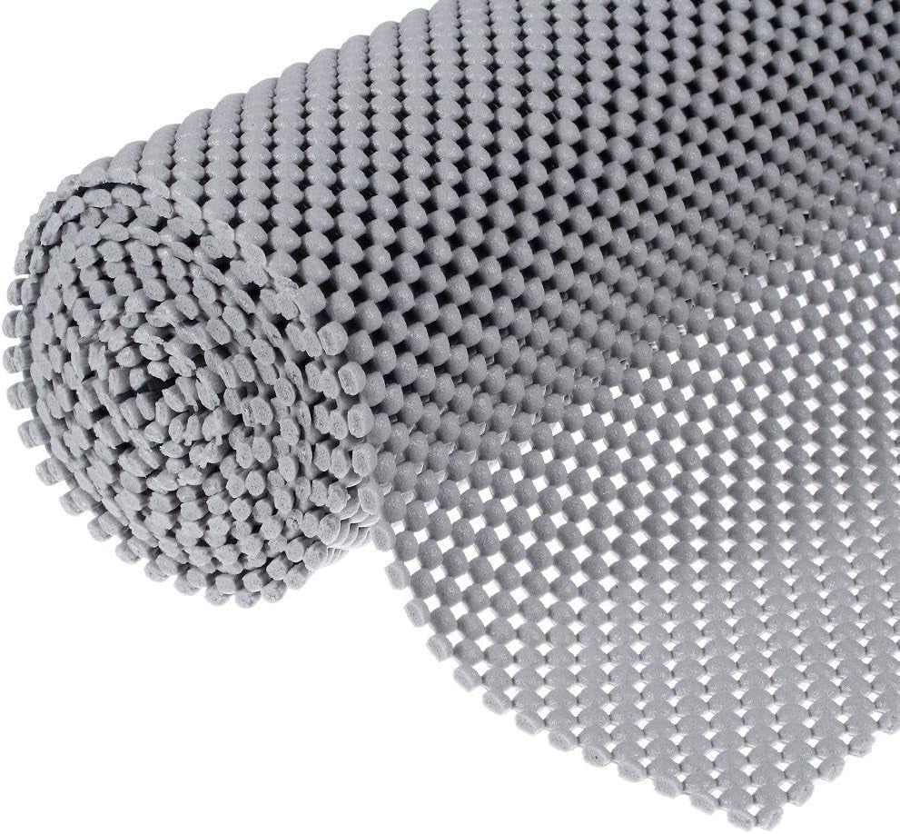 Grid Pattern Non-Slip Shelf Liners - 78 x 20 Inch Sheets that are Easy to Cut - Made from PVC with a Non-Adhesive, Anti-Slip Design - Suitable for Kitchen Cabinets, Drawers, Refrigerator Shelves, Bathroom Floors, and for Use in Home and Office Settings