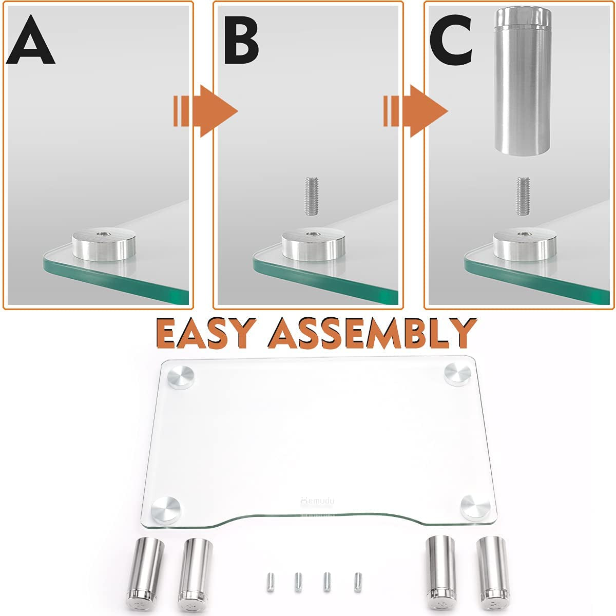 Set of 2 Height-Adjustable Computer Monitor Risers - Multi-Media Desktop Stands for Flat Screen LCD LED TVs, Laptops, Notebooks, and Xbox One