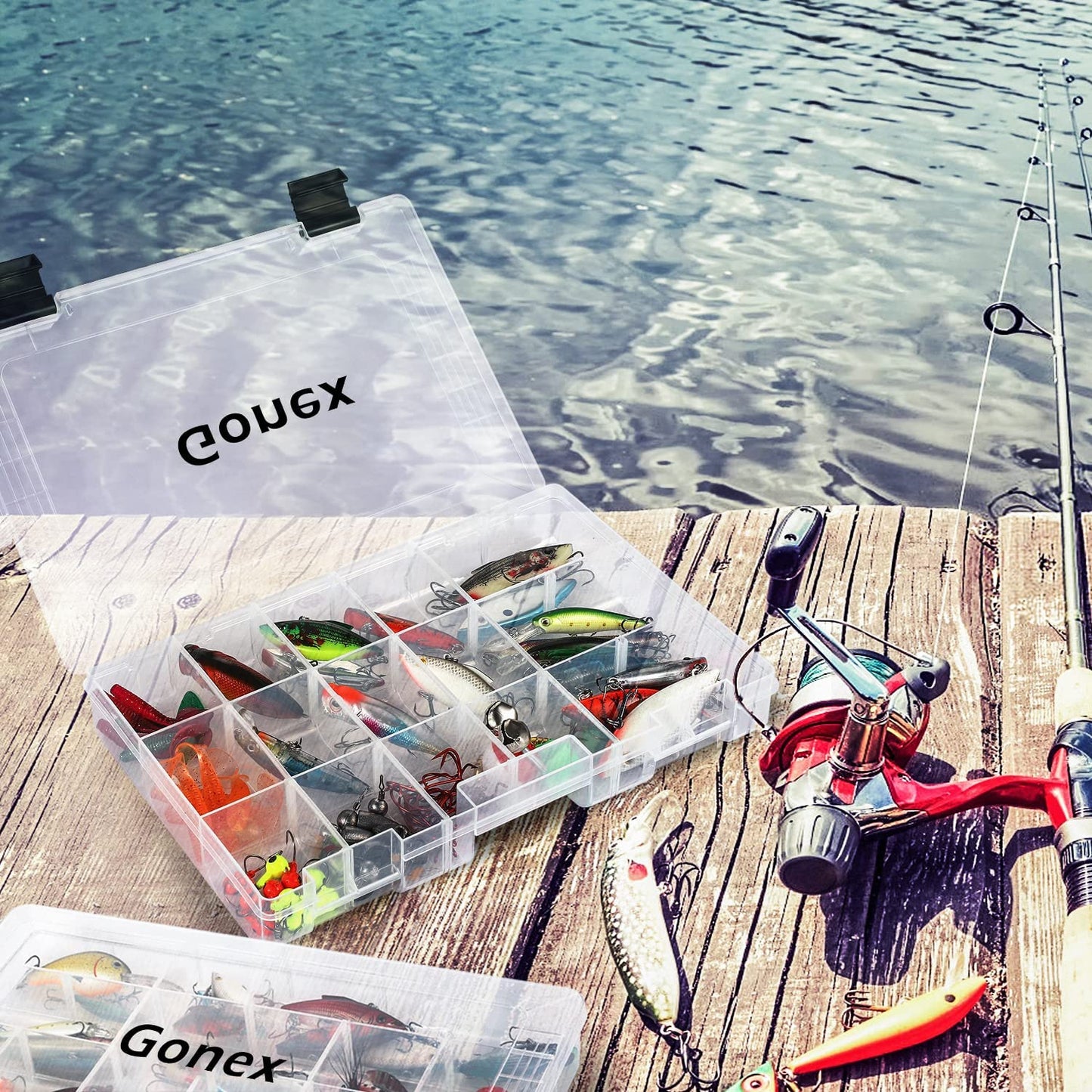 Transparent Fishing Tackle Boxes with Adjustable Dividers - 3600/3700 Tackle Trays for Efficient Fish Tackle Storage - Plastic Box Organizer - Available in 3 or 4 Packs