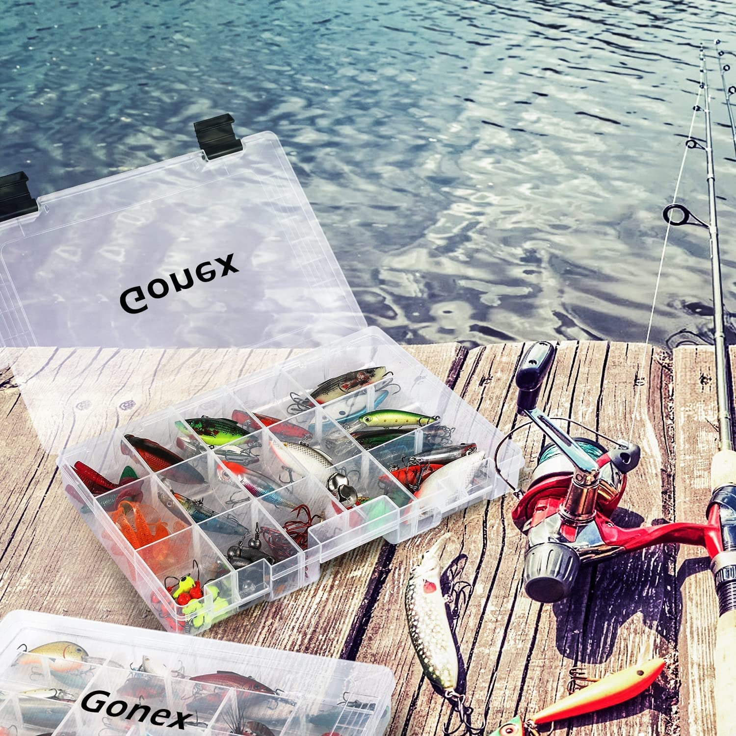 Transparent Fishing Tackle Boxes with Adjustable Dividers - 3600/3700 Tackle Trays for Efficient Fish Tackle Storage - Plastic Box Organizer - Available in 3 or 4 Packs