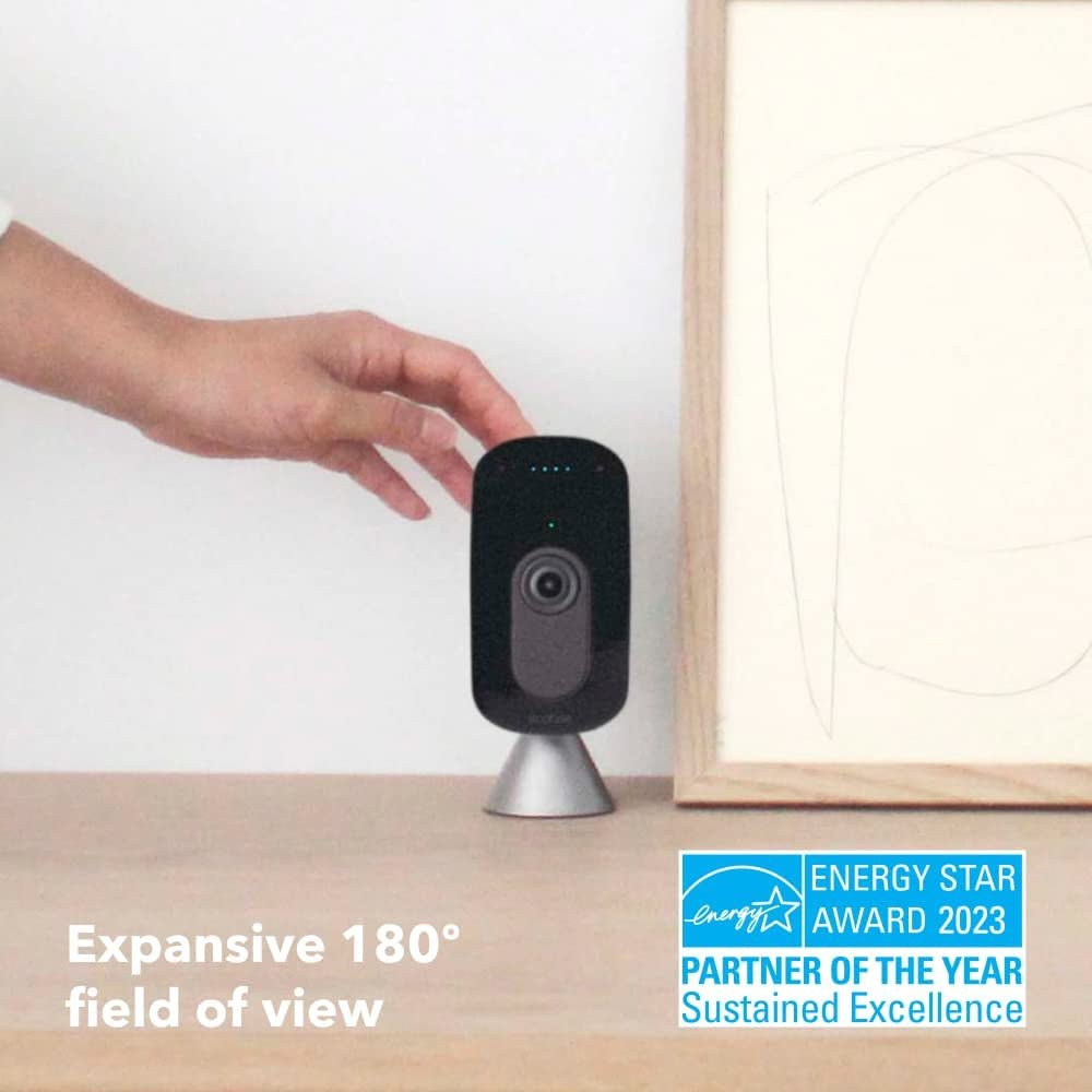 Indoor Wifi Security Camera - Smart Home Security System, 1080P HD, 180 Degree FOV, Night Vision, 2-Way Audio, Apple HomeKit and Alexa Compatible