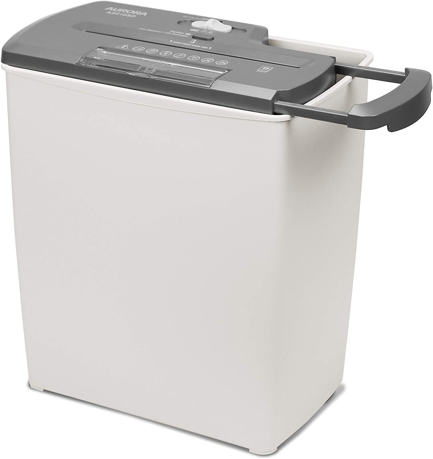 8-Sheet Strip-Cut Shredder Paper, CD and Credit Card Shredder, Shredder Basket Included