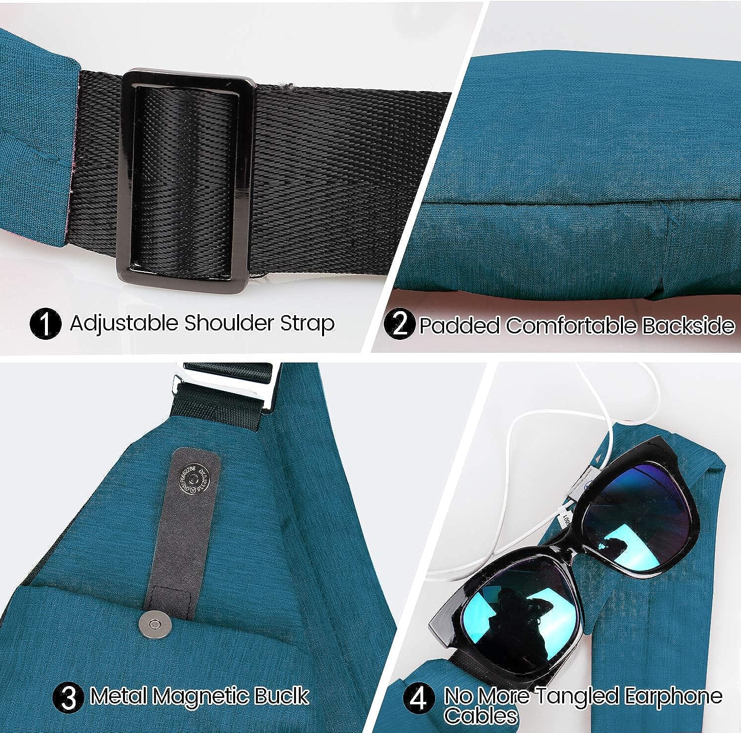 Small Water-Resistant Sling Bag for Women and Men - Crossbody Mini Backpack designed for Travel, Features Anti-Theft Design for Secure Use.