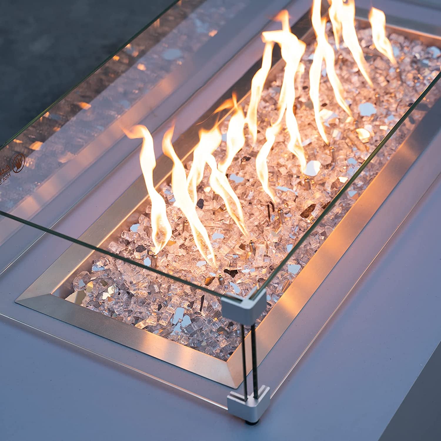 10-Pound Platinum Reflective Fire Glass - 1/2 inch Tempered Glass for Fireplace and Fire Pit