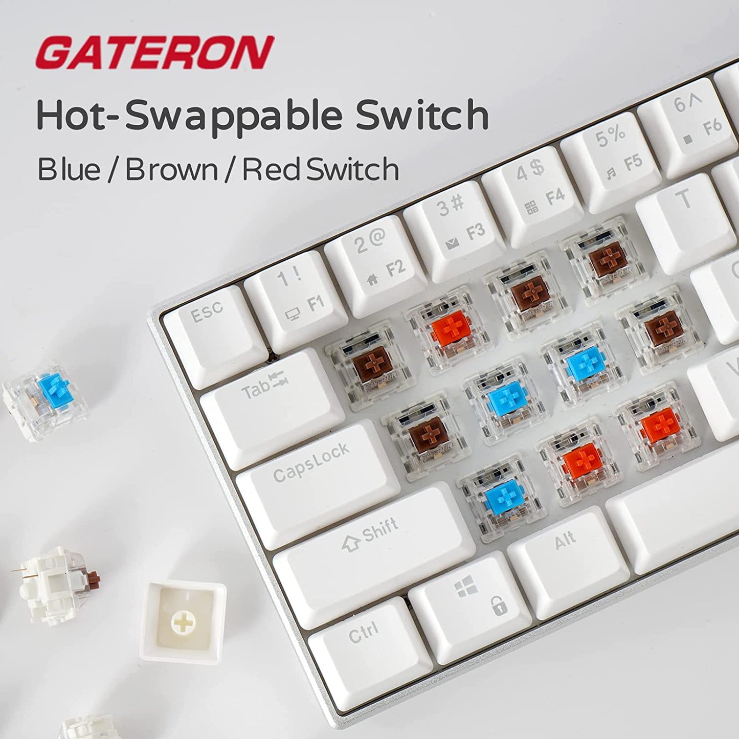 Wireless/Bluetooth/Wired RK68 Pro Mechanical Keyboard - Gateron Brown Switch Gaming Keyboard with CNC Case, RGB Hot Swappable, and Software for Win/Mac.