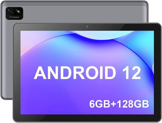 10-Inch Android 12 Tablet PC: 6GB RAM, 128GB ROM, Octa-Core Processor, Dual 2.4G / 5G WiFi Connectivity, High-Definition Display. Ideal 10" HD Tablet for Children, Equipped with 6000mAh Fast-Charging Battery and GPS Functionality.