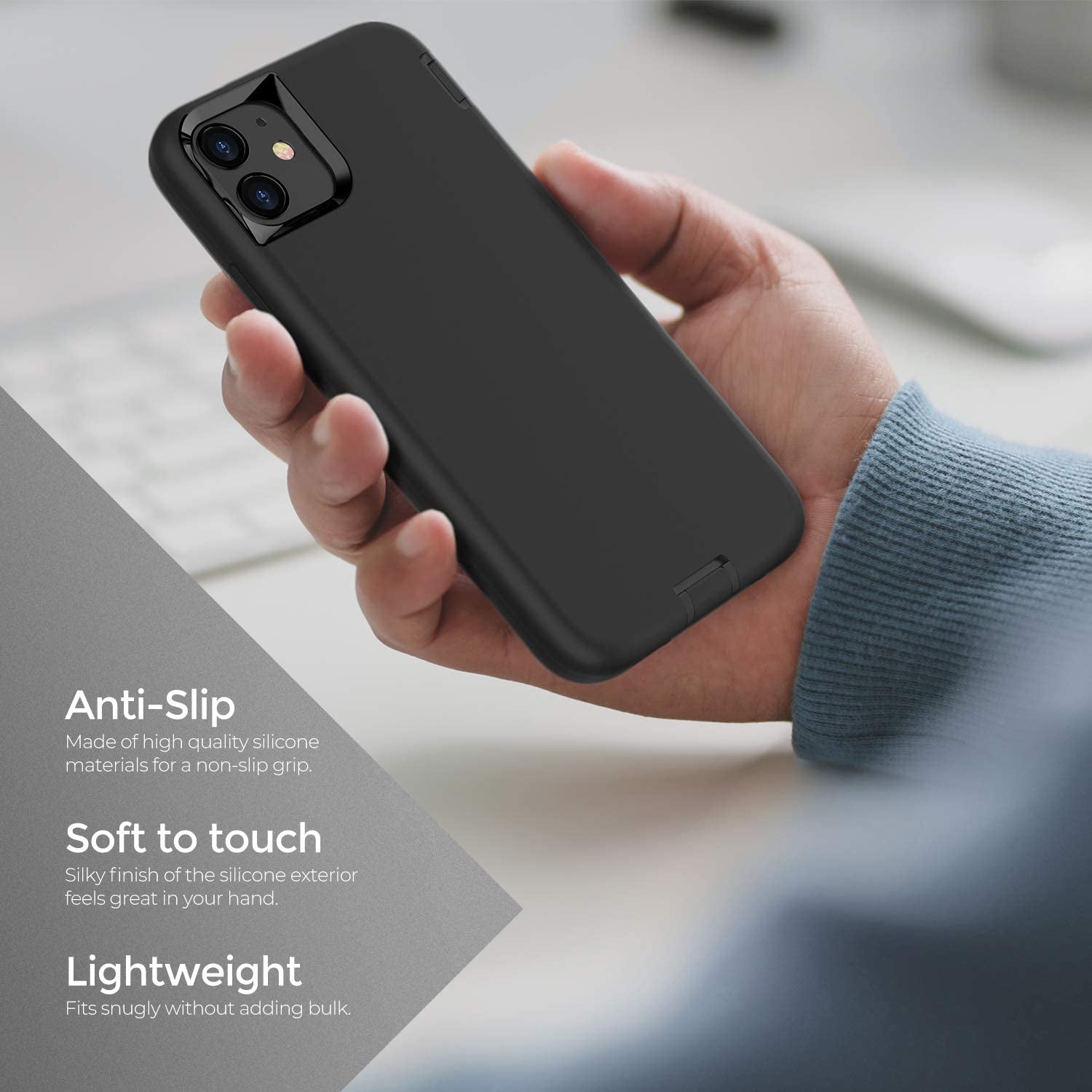  iPhone 11 Pro Case, Soft-Touch Finish of The Liquid Silicone Exterior Feels