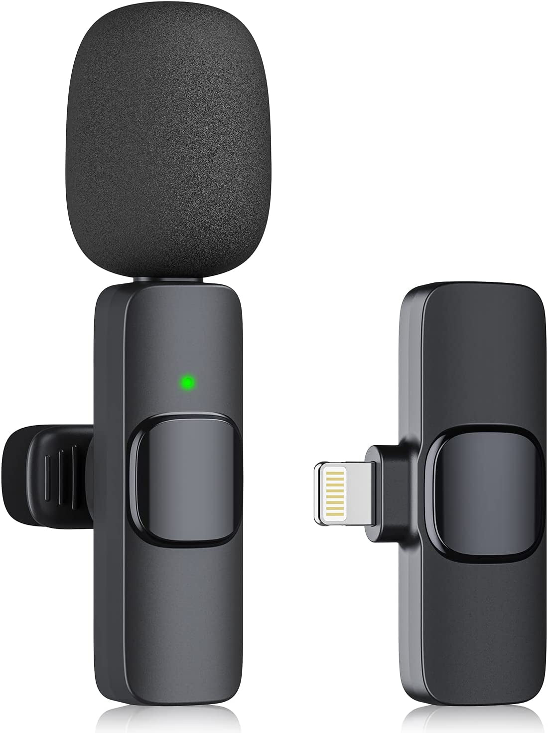 Professional Wireless Lavalier Microphone for iPhone and iPad - Plug-and-Play 2.4G Technology with Ultra-Low Delay and Built-In Noise Reduction Chip. Ideal for Video Recording, Interviews, Podcasting, Vlogging, and YouTube Content Creation.