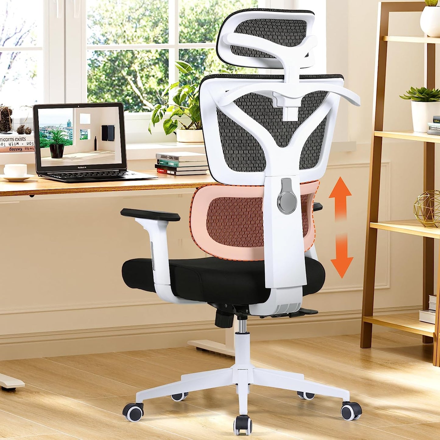 Ergonomic Office Chair with Upgraded Lumbar Support, Breathable Mesh, Adjustable 3D Arms, and Headrest - High Back Swivel Executive Chair for Computer Desk and Gaming