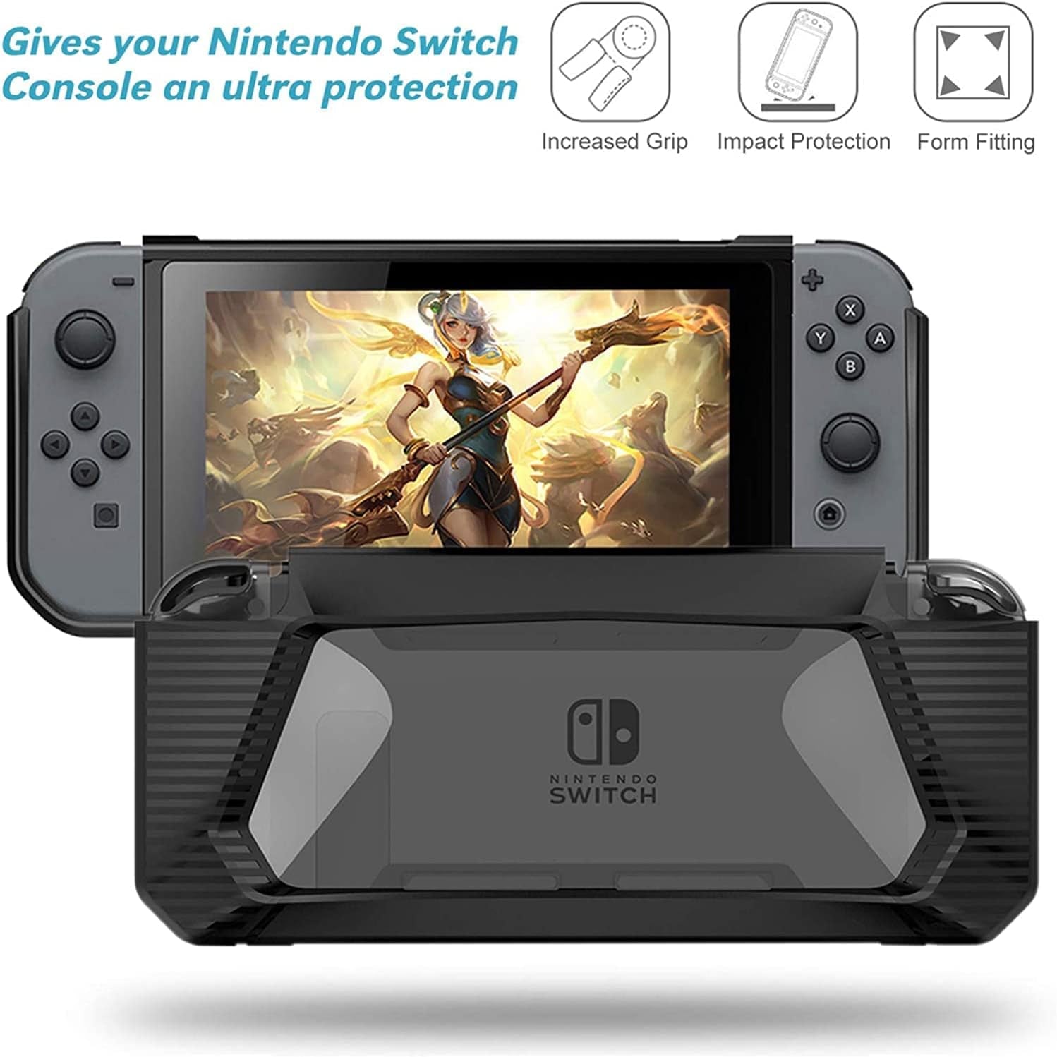 Comprehensive Nintendo Switch Carrying Case and Accessory Bundle - 12-in-1 Set with Protective Case, Screen Protector, PlayStand, Joycon Grip, and More (Black)