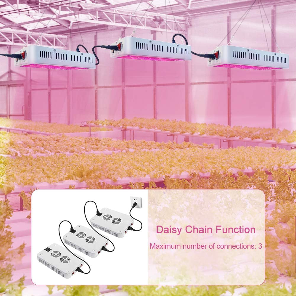 1000W LED Grow Light - Full Spectrum Hydroponic Veg and Flower Grow Lamp for Indoor Plants with Daisy Chain Functionality