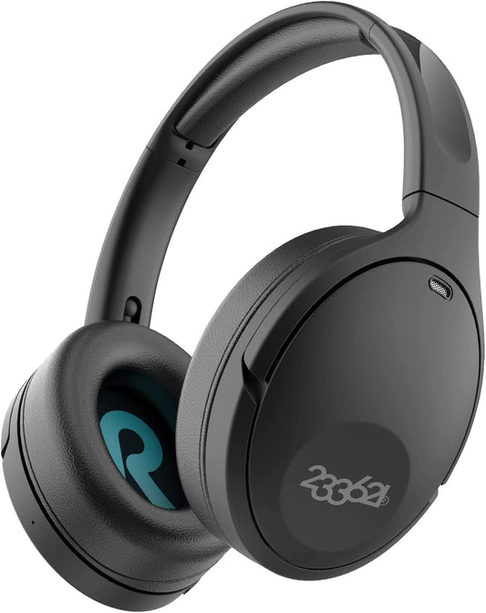 Hush-Onyx Active Noise Cancelling Headphones - Wireless Over-Ear Bluetooth Headphones with 100 Hours of Playtime, Custom App Support, Built-in Mic, Lightweight, Comfortable Fit for Everyday Use