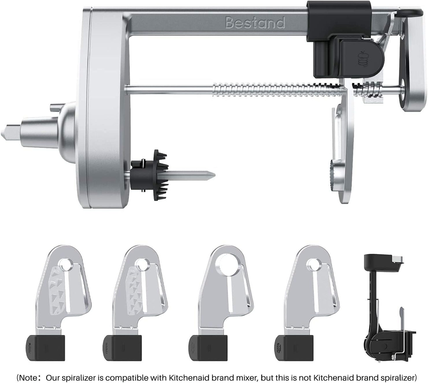 Spiralizer Plus Attachment for KitchenAid Stand Mixer - Includes Peel, Core, and Slice Functions, Vegetable Slicer with 5 Blades (Not KitchenAid Brand Spiralizer).