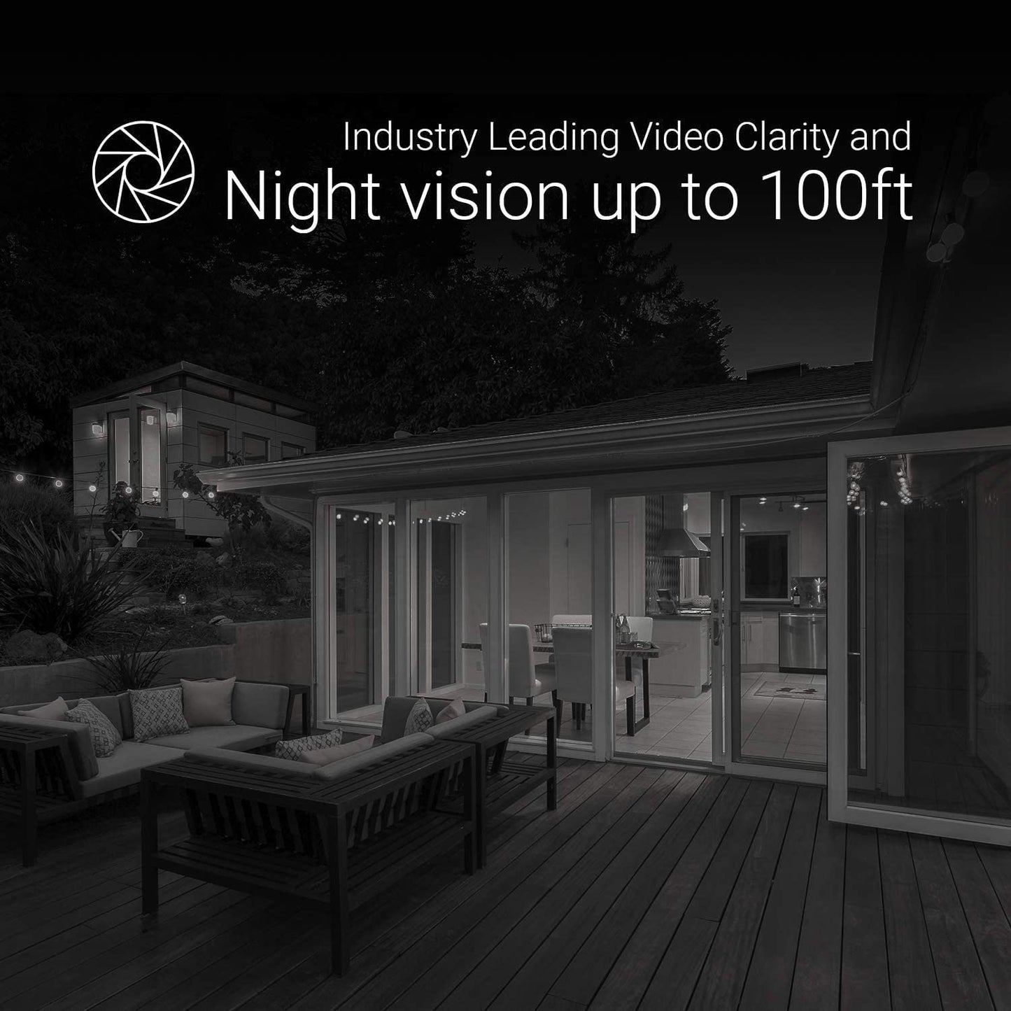 Weatherproof Outdoor Wifi Security Camera - 1080P Resolution, 100Ft Night Vision, Smart Motion Detection Zone, 2.4GHz Wifi Connectivity Only 