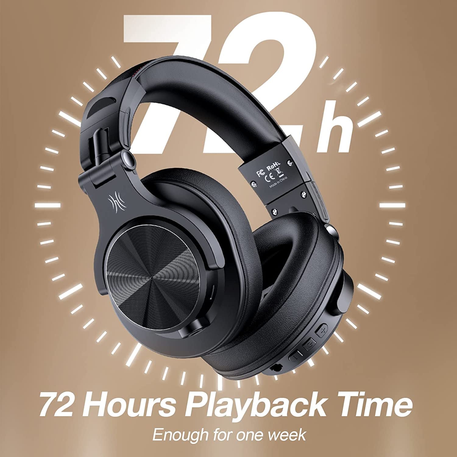 Fusion Studio DJ Headphones: Bluetooth Over-Ear Headphones with 72H Playtime, Share-Port, Wired and Wireless Recording, Stereo Sound for Electric Drum Piano Guitar AMP.