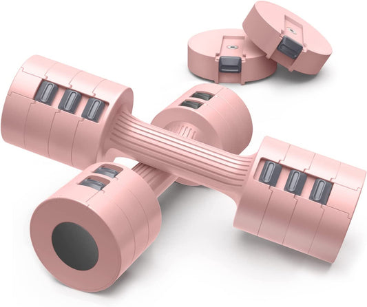 Adjustable Dumbbell Sets - 4 Weight adjustments (2.2-11 LBS), Perfect for Full Body Workout, Strength Training, and Home Gym Fitness.
