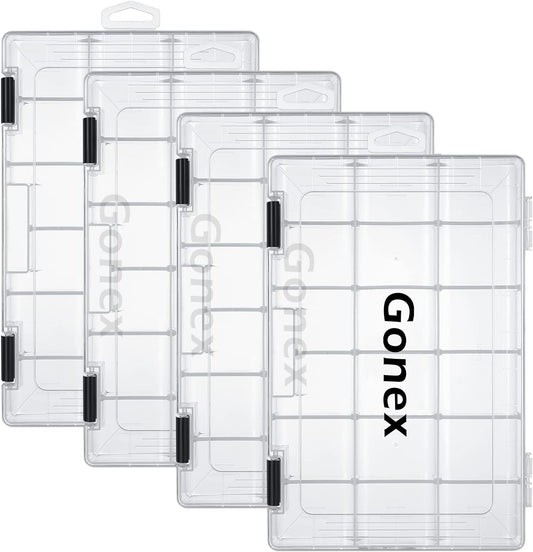 Transparent Fishing Tackle Boxes with Adjustable Dividers - 3600/3700 Tackle Trays for Efficient Fish Tackle Storage - Plastic Box Organizer - Available in 3 or 4 Packs