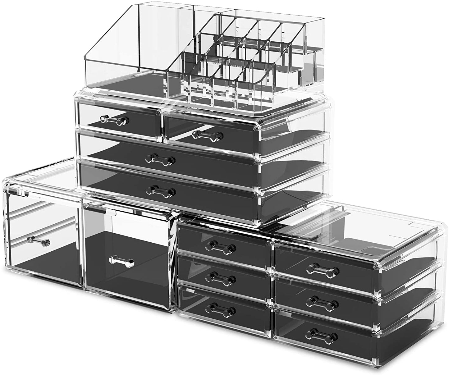 12 Drawers Makeup Cosmetic Organizer Storage Drawers Display Boxes Case - Clear