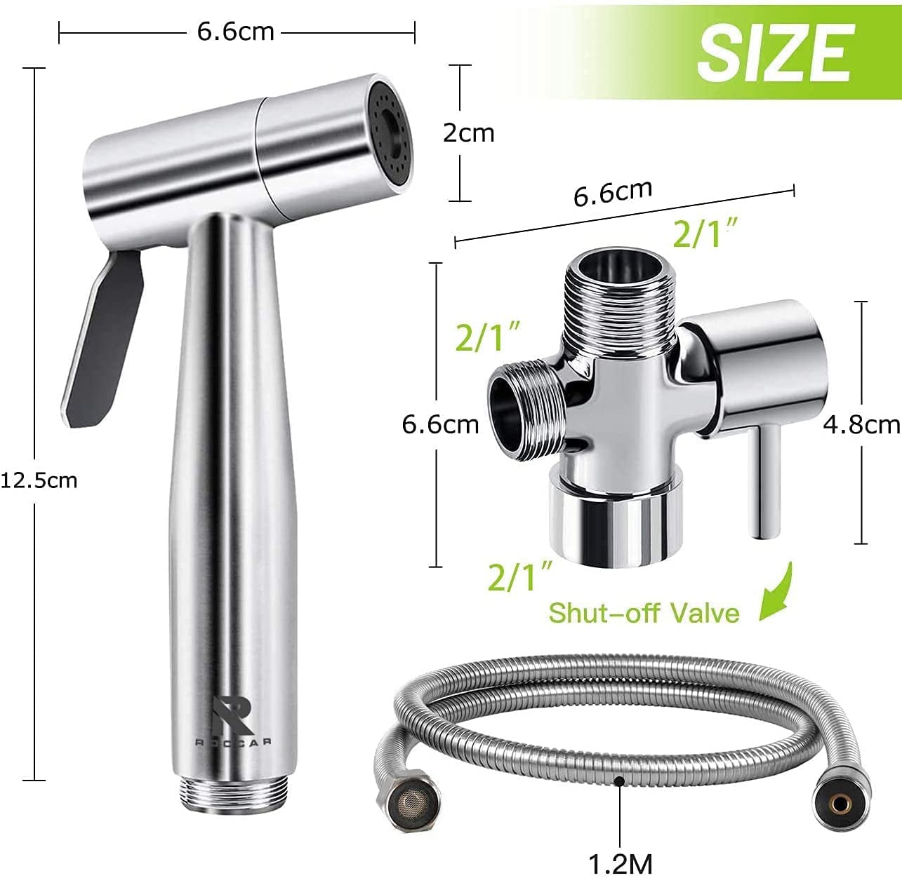 Handheld Bidet Sprayer for Toilet: Hose Attachment for Feminine Wash, Baby Cloth Diaper Washer, Stainless Steel Cleaner, and Shower Sprayer for Pets - Ideal for Bathroom or Toilet Use.