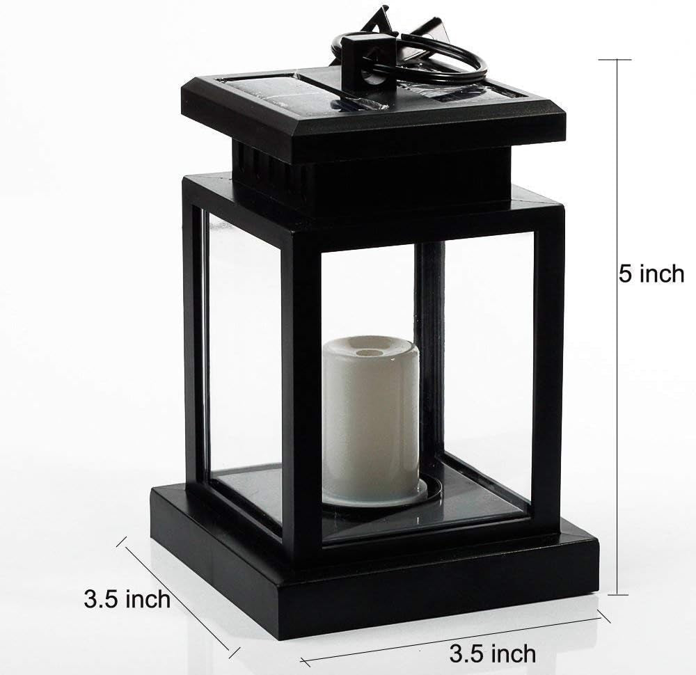 Hanging Solar Lantern Light Outdoor,  Decorative Waterproof Metal LED Garden Lights,Hanging Solar Light for Hanging Garden Lantern Table Lamp Night Light Warm Lighting - 4 Pack