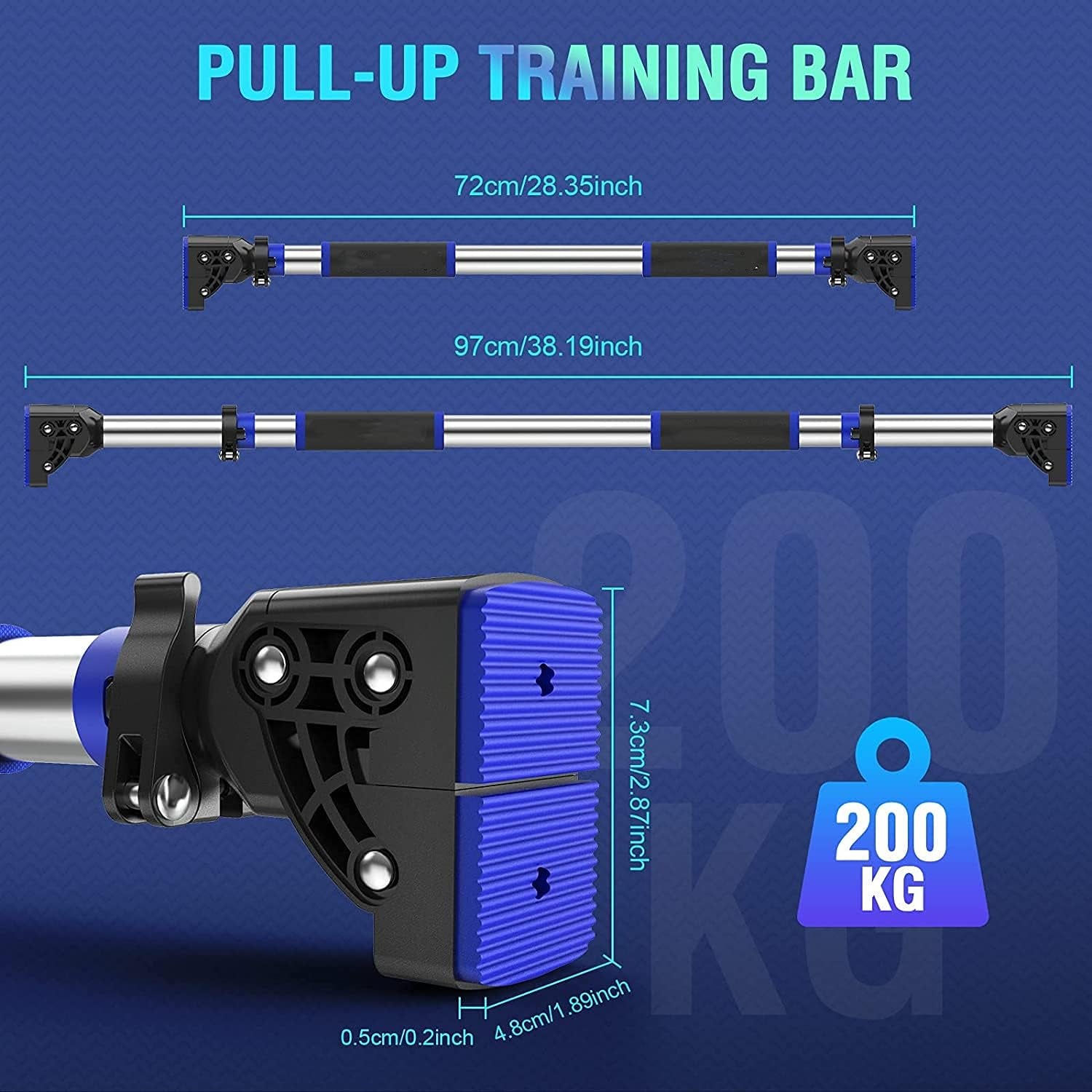 Adjustable Pull Up Bar Adjustable - No Screw Installation - Doorway Chin Up Bar Door Frame, Multi-Functional Heavy Duty Gym Fitness Exercise Equipment Home Workout Bar