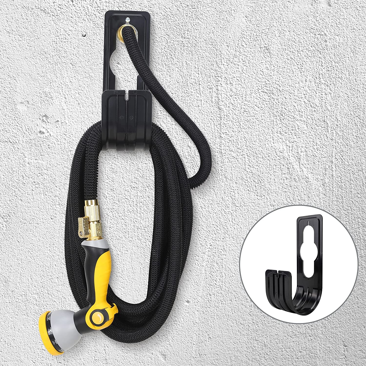 25 ft Expandable Garden Hose: Comes with a 10 Function Nozzle, Triple Core Latex, and 3/4" Solid Brass Fittings. Lightweight, Kink-Free, Retractable, and Collapsible for Flexible Gardening. Available in Black.