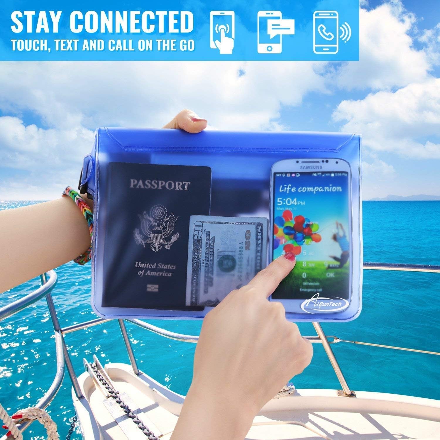 Waterproof Pouch with Waist Strap (2 Pack) - Premium Beach Accessory for Secure and Dry Storage of Your Phone and Valuables - Ideal for Boating, Swimming, Snorkeling, Kayaking, Beach, Pool, and Water Parks