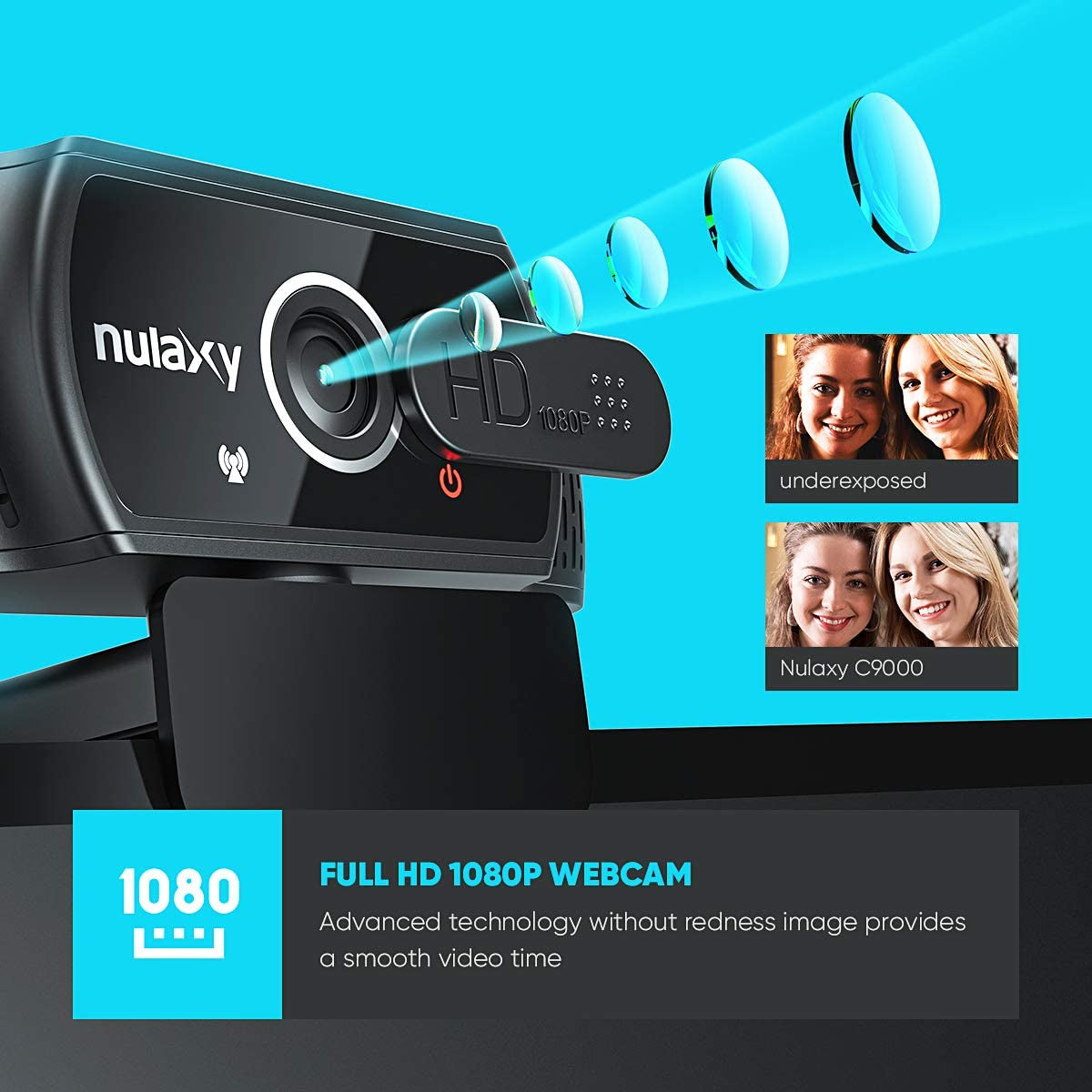 1080P HD Webcam with Microphone, Privacy Cover, and Plug-and-Play - Perfect for PC Video Conferencing, Calling, Gaming, and More on Laptop, Desktop, YouTube, and Facetime