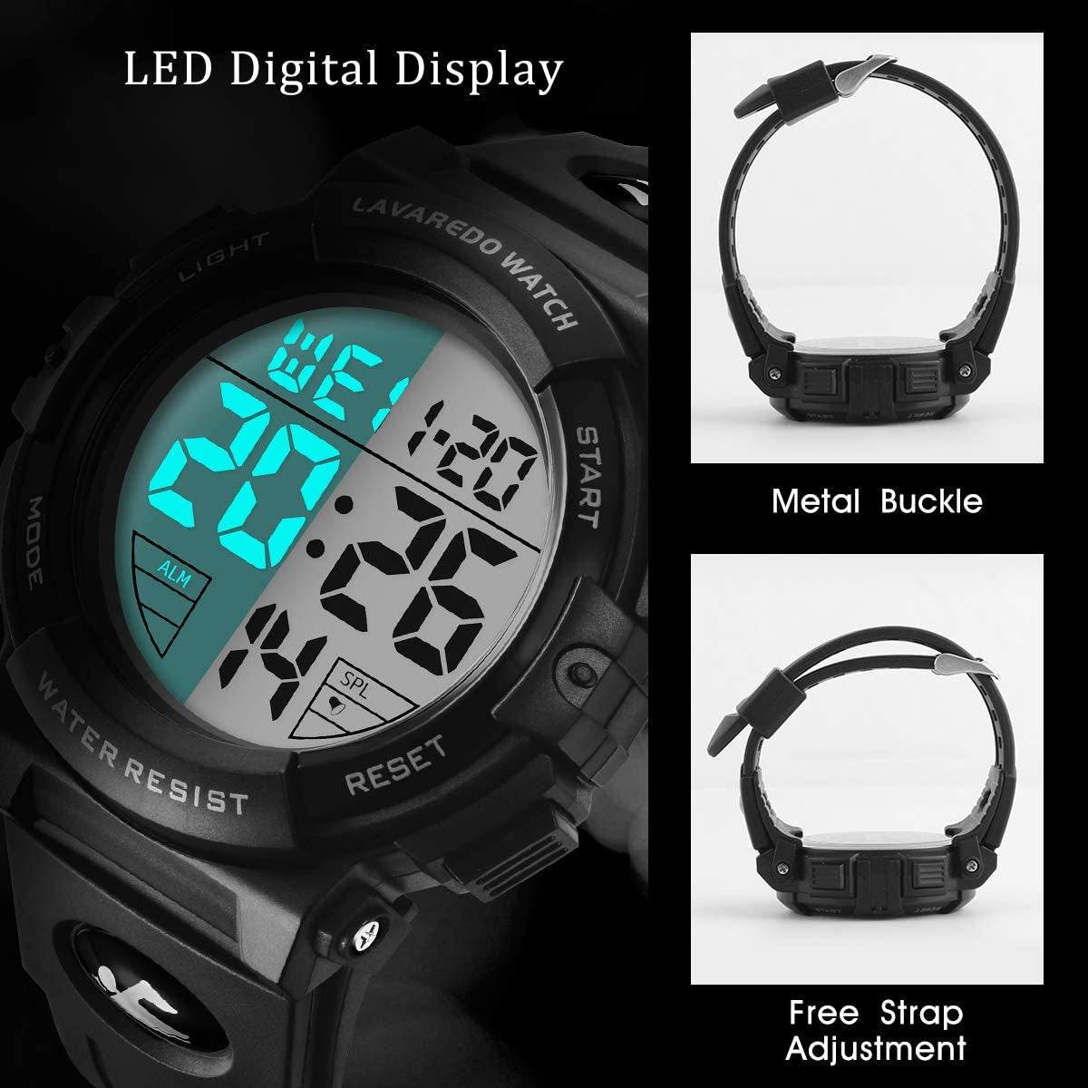 Waterproof Men's Sports Military Watch with LED Backlight, Alarm, Date, and Shockproof - Outdoor Chronograph Multifunctional Timepiece