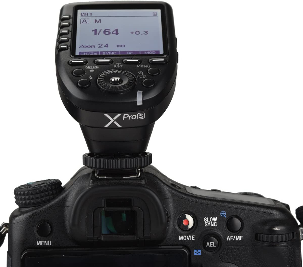 Sony TTL Wireless Flash Trigger Xpro-S with 1/8000S HSS, TTL-Convert-Manual Function, Large Slanted Screen Design, 5 Dedicated Group Buttons, and 11 Customizable Functions